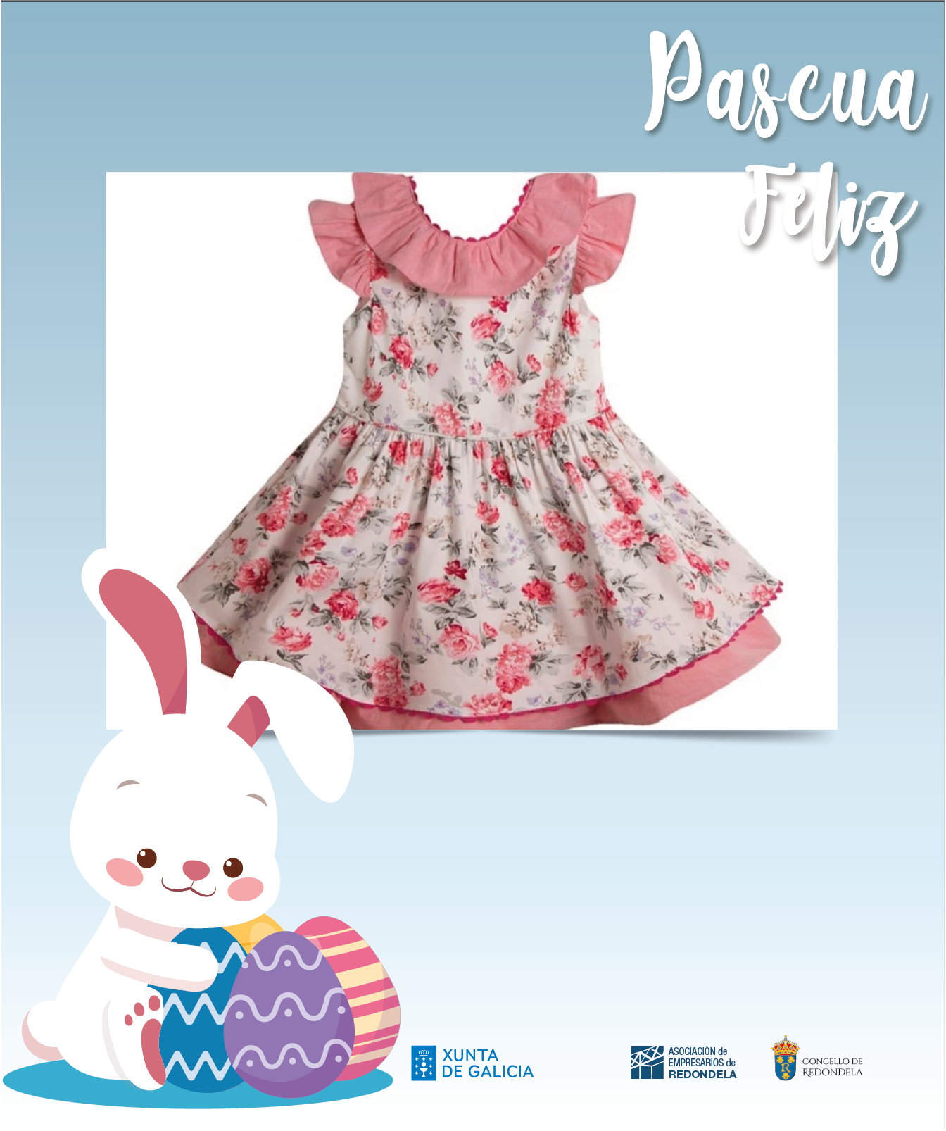 Vestido flores rosas 4-5 años